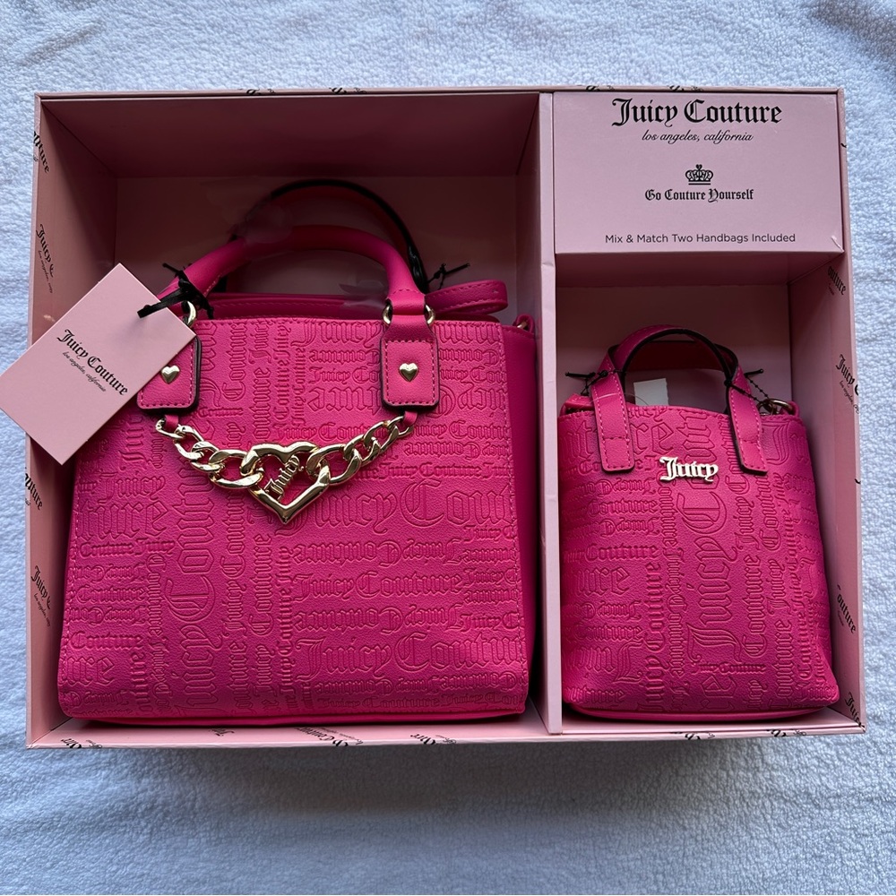 NWT Juicy Couture Free Love TWO PIECE Handbag Set